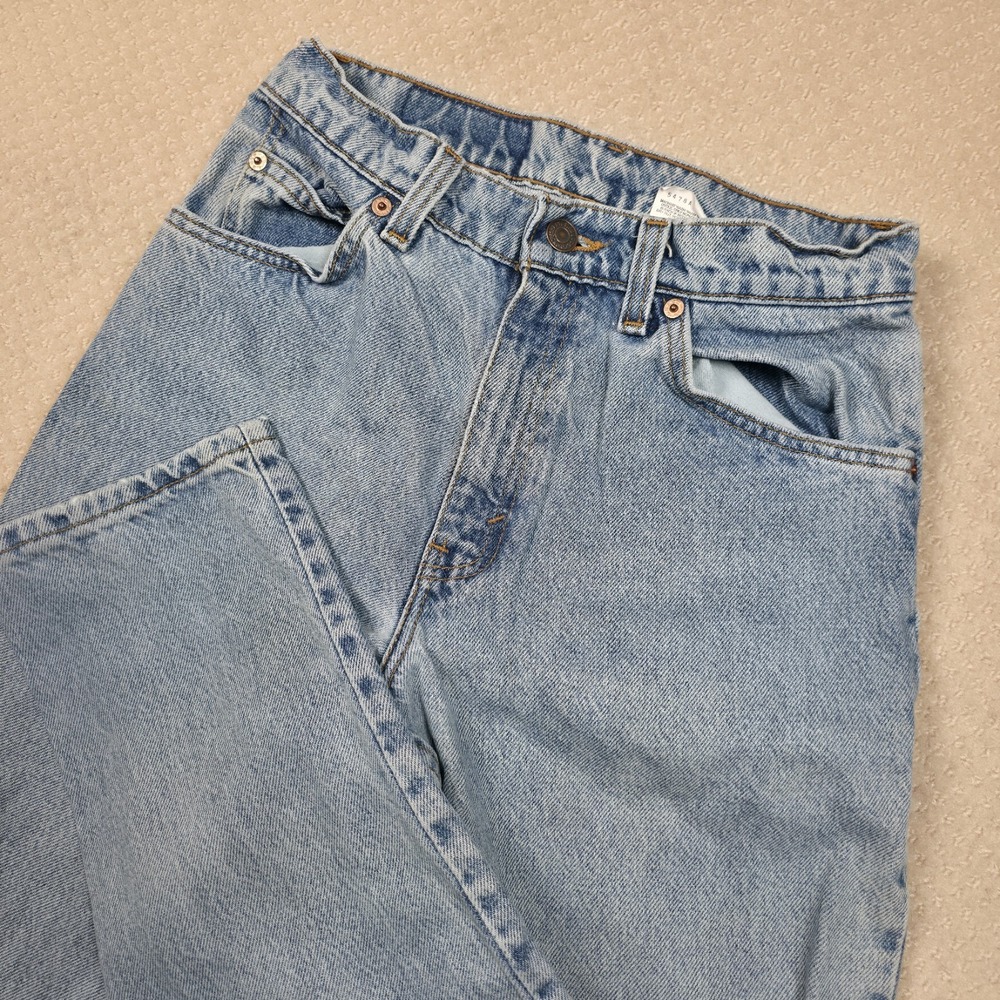 Vintage 90s Levi's 950 Jeans Womens 7 Long USA Made High Waisted Tapered Leg Mom